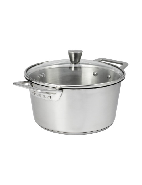 Faitout CRISTEL 1826 inox couvercle verre - 4 tailles