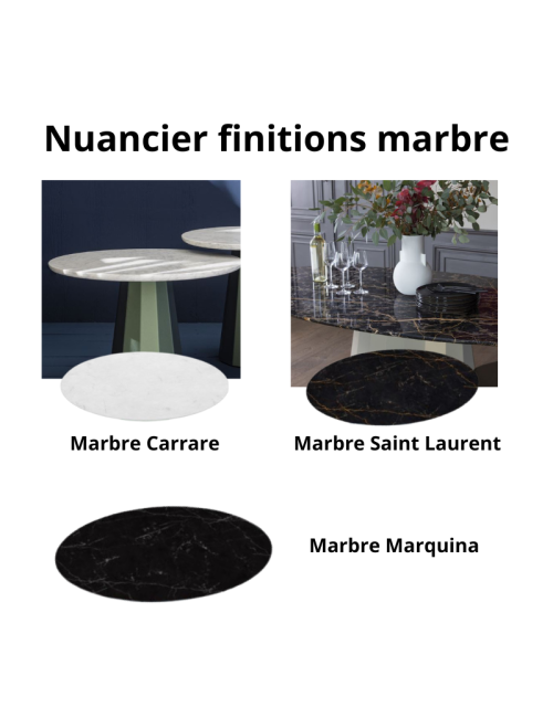 Table à manger Ankara marbre ronde Matière Grise - 39 coloris 3 tailles