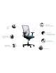 Fauteuil chaise de bureau Navailles Happy Suzanne résille - 6 finitions