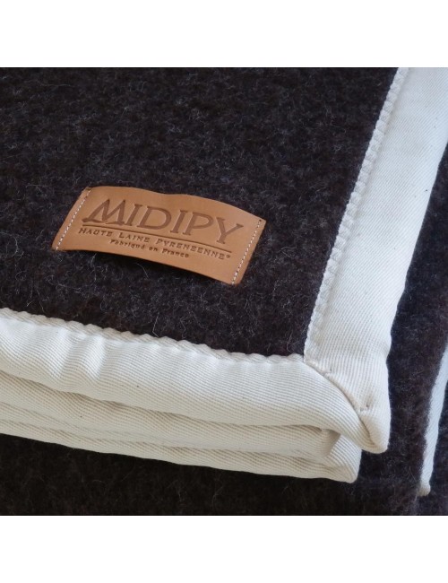 Plaid Midipy chocolat 100% Laine vierge