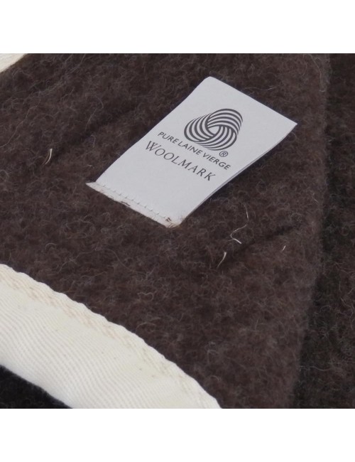 Plaid Midipy chocolat 100% Laine vierge