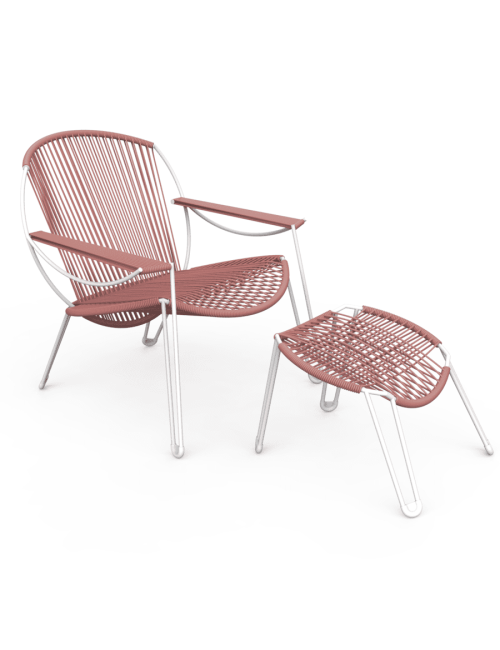 Fauteuil de jardin Oniriqua Boqa - 28 coloris structure noire ou blanche