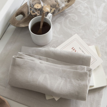 4 serviettes de table Tivoli Lin Le Jacquard Français - 10 coloris