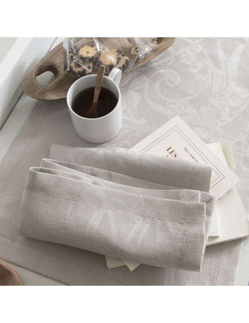 4 serviettes de table Tivoli Lin Le Jacquard Français - 10 coloris