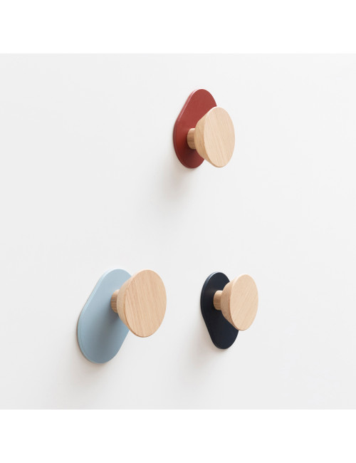 Patère Ombre Drugeot Manufacture chêne massif - 6 coloris 2 finitions