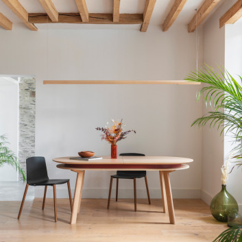 Table à manger extensible Parati Drugeot Manufacture chêne massif - 2 tailles 14 coloris 2 finitions