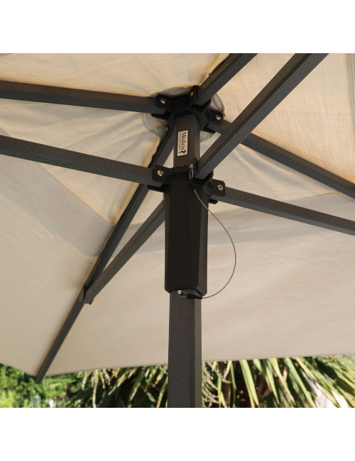 Parasol droit MÉDICIS 2x2m DORADO structure anthracite - 8 coloris