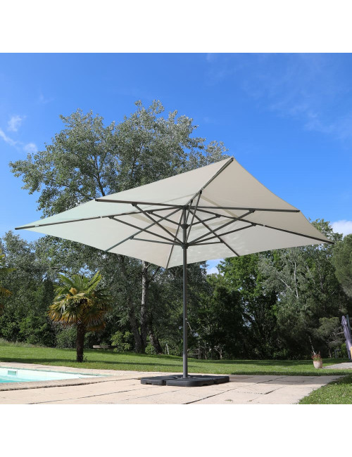 Parasol MÉDICIS carré grand très format 4x4m DELPHINA