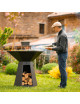 Brasero plancha HEXAGONE Agape 85cm finition corten