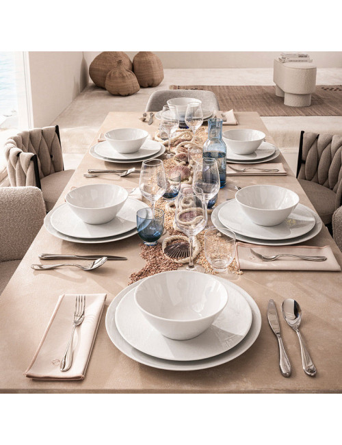 6 assiettes DEGRENNE Rivage porcelaine - 5 tailles