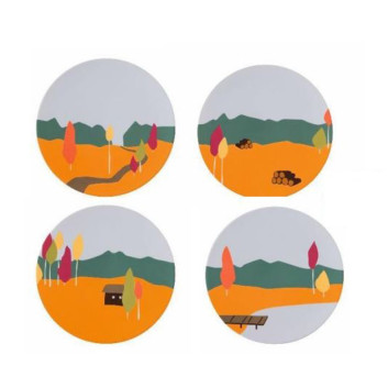 Coffret 4 assiettes à dessert DEGRENNE Destination forêt 23cm