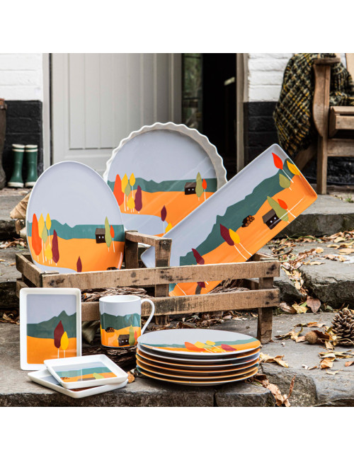 Coffret 4 assiettes à dessert DEGRENNE Destination forêt 23cm