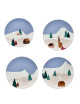 Coffret 4 assiettes à dessert DEGRENNE Destination montagne 23cm
