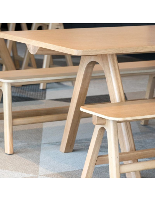 Banc Chevron Dasras bois chêne - 9 finitions 3 tailles