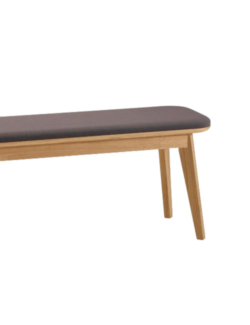 Banc Chevron Dasras bois chêne et tissu - 9 finitions 3 tailles