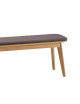 Banc Chevron Dasras bois chêne et tissu - 9 finitions 3 tailles