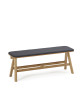 Banc Chevron Dasras bois chêne et tissu - 9 finitions 3 tailles