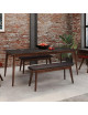 Banc Snack Dasras bois chêne et tissu - 9 finitions 3 tailles
