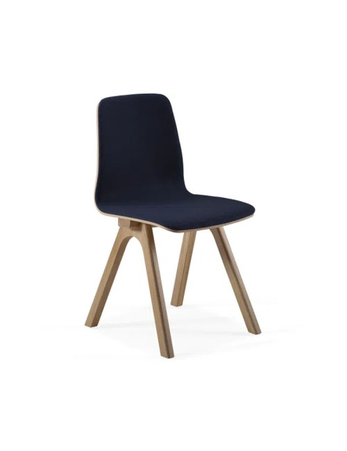 Chaise Chevron Dasras bois chêne et tissu - 9 finitions