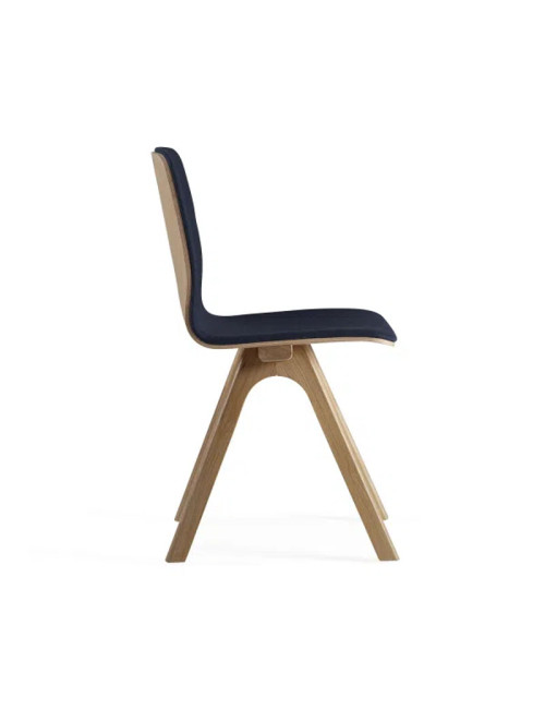 Chaise Chevron Dasras bois chêne et tissu - 9 finitions
