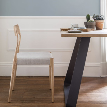 Chaise Zélie Dasras bois frêne et tissu - 9 finitions