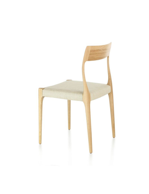 Chaise Zélie Dasras bois frêne et tissu - 9 finitions