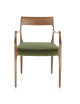 Chaise Zélie Dasras avec accoudoirs bois frêne et tissu - 9 finitions