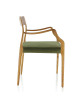 Chaise Zélie Dasras avec accoudoirs bois frêne et tissu - 9 finitions