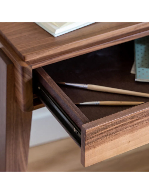 Bureau Liseré Dasras bois chêne ou noyer - 10 finitions 4 dimensions