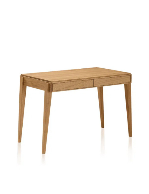 Bureau Liseré Dasras bois chêne ou noyer - 10 finitions 4 dimensions