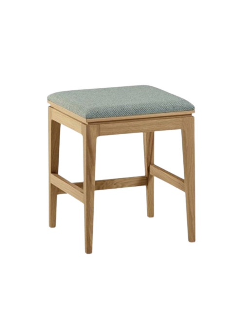 Tabouret Buzz Dasras bois chêne ou noyer et tissu - 10 finitions 3 hauteurs