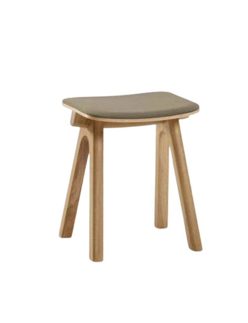 Tabouret Chevron Dasras bois chêne et tissu - 9 finitions 3 hauteurs