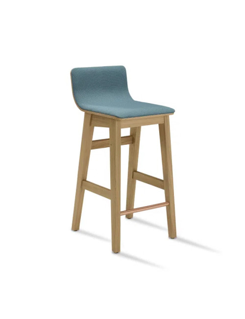 Tabouret Snack Dasras bois chêne et tissu - 9 finitions 3 hauteurs