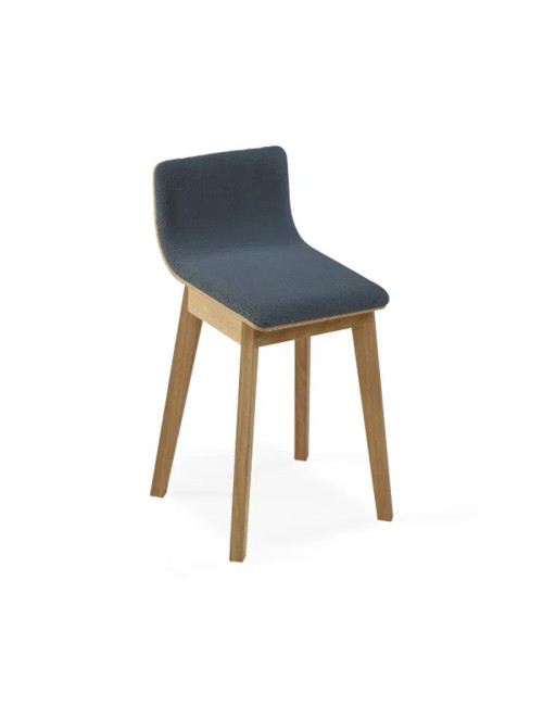 Tabouret Snack Dasras bois chêne et tissu - 9 finitions 3 hauteurs