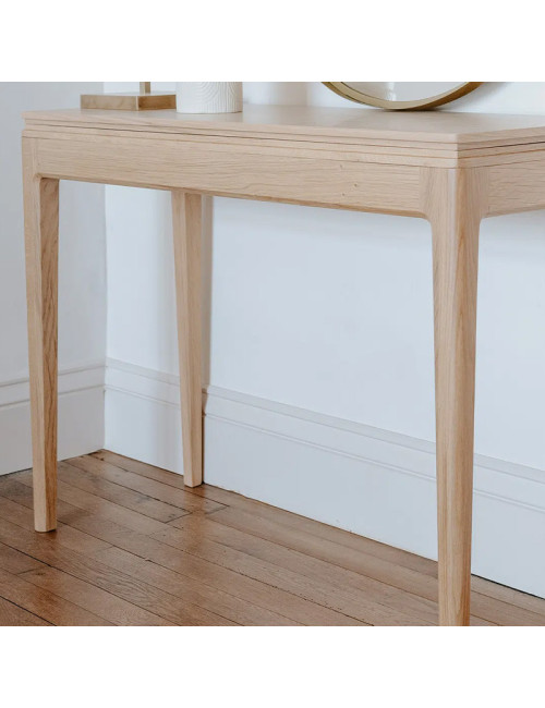 Console pliante Albâtre Dasras table bois chêne ou noyer - 10 finitions 2 tailles
