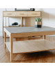 Table basse Albâtre Dasras céramique bois chêne ou noyer - 10 finitions 2 tailles 2 modèles