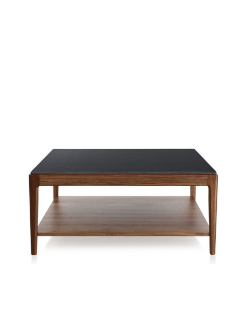 Table basse Albâtre Dasras céramique bois chêne ou noyer - 10 finitions 2 tailles 2 modèles