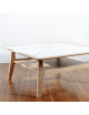 Table basse H Dasras céramique bois chêne ou noyer - 10 finitions 4 tailles