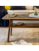 Table basse H Dasras céramique bois chêne ou noyer - 10 finitions 4 tailles
