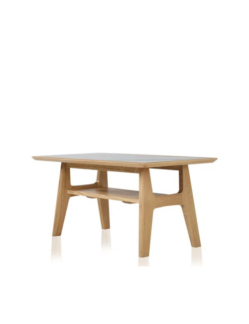 Table basse H Dasras céramique bois chêne ou noyer - 10 finitions 4 tailles