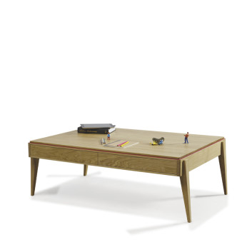 Table basse Liseré Dasras bois chêne ou noyer - 10 finitions 2 tailles