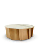 Table basse Volute Dasras céramique bois chêne ou noyer - 10 finitions 3 tailles