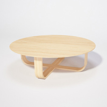 Table basse ronde Luge Dasras bois chêne - 9 finitions 3 tailles