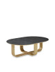 Table basse oblongue Luge Dasras céramique bois chêne - 9 finitions 2 tailles