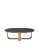 Table basse oblongue Luge Dasras céramique bois chêne - 9 finitions 2 tailles