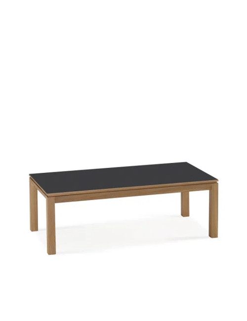Table basse rectangulaire Clarté Dasras céramique bois chêne ou noyer - 10 finitions 2 tailles 2 modèles