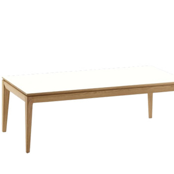 Table basse rectangulaire Buzz Dasras céramique bois chêne ou noyer - 10 finitions 2 tailles 2 modèles