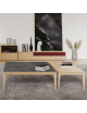 Table basse carrée Buzz Dasras bois chêne ou noyer - 10 finitions 2 tailles