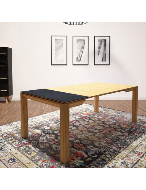 Console extensible Clarté Dasras céramique bois chêne ou noyer - 10 finitions 4 tailles