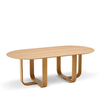 Table à manger fixe Luge Dasras bois chêne H.75 - 9 finitions 3 tailles